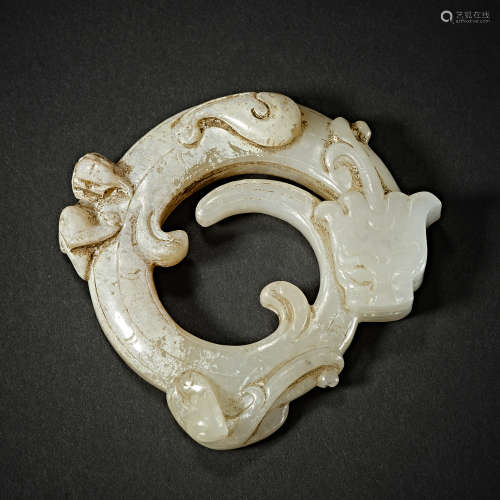Chinese Han Dynasty Hetian Jade Jade dragon