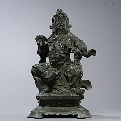 Chinese Qing Dynasty bronze statue Guan Gong statue