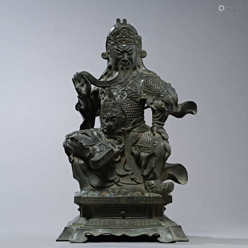 Chinese Qing Dynasty bronze statue Guan Gong statue