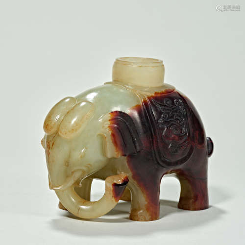 Chinese Tang Dynasty Hetian Jade Jade Elephant