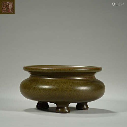 Chinese Qing Dynasty Qianlong tea powder glaze incense burne...