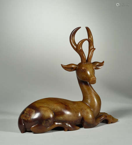 Chinese Han Dynasty Hetian jade deer