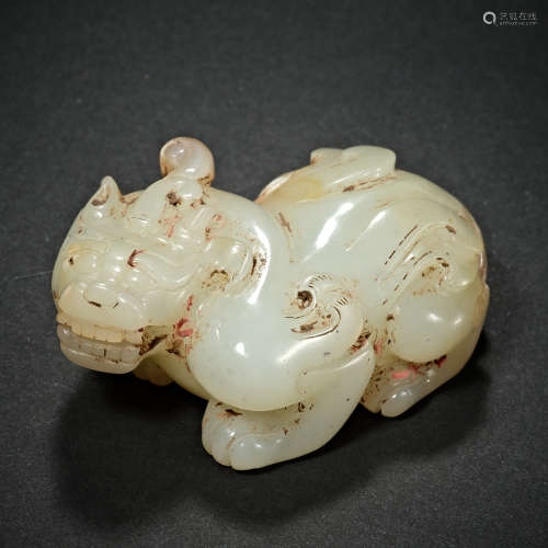 Chinese Han Dynasty Hetian Jade Jade Animal