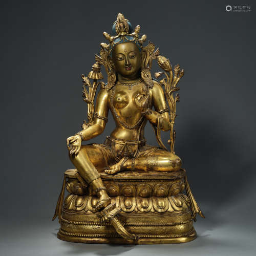 Chinese Ming Dynasty gilt bronze Buddha statue (with minor r...