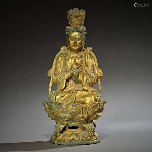 Chinese Liao Dynasty Bronze Bodhisattva Statue