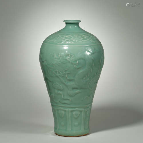 Korean Goryeo Dynasty Celadon Plum Vase