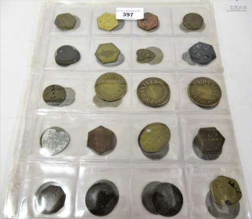 Collection of mainly Spitalfields market tokens
