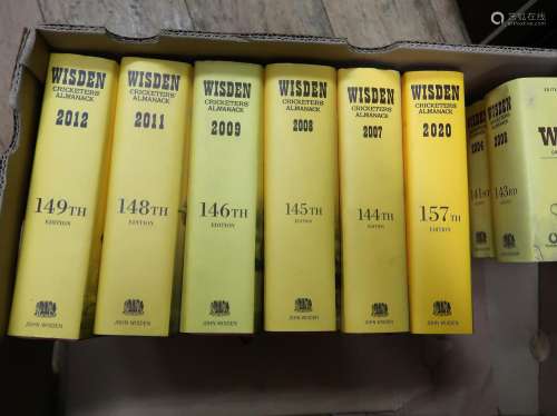 Group of ten various Wisden Cricketers Almanack, mainly earl...