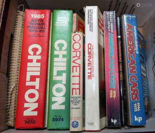 Box containing a collection of various American car books, i...