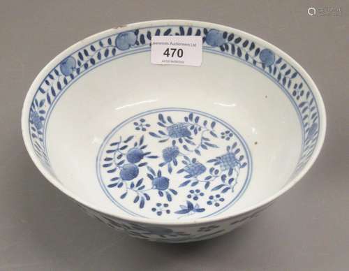 Chinese pedestal bowl painted with birds, insects and flower...