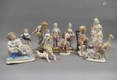 Quantity of various Continental porcelain figures