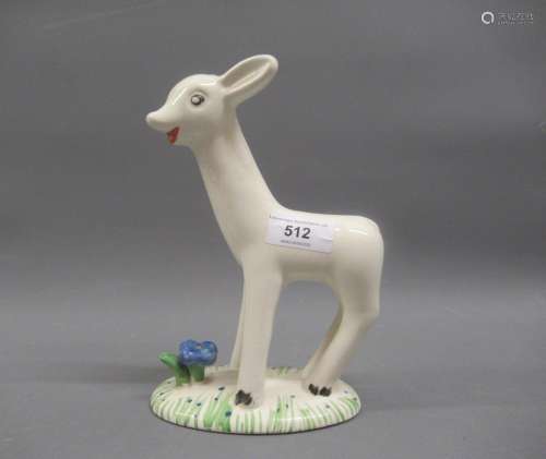 Plichta pottery figure of Larry the Lamb, 8.25ins high