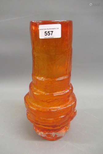 Whitefriars tangerine  Hoop  vase, 11.25ins high In good con...