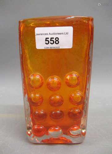 Whitefriars tangerine  Mobile Phone  vase, 6.25ins high In g...