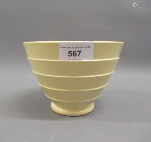 Wedgwood Keith Murray, conical bowl in straw, 4.125ins high