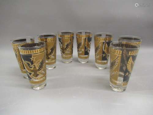 Set of eight 1950s American glasses, designed by Fred Press