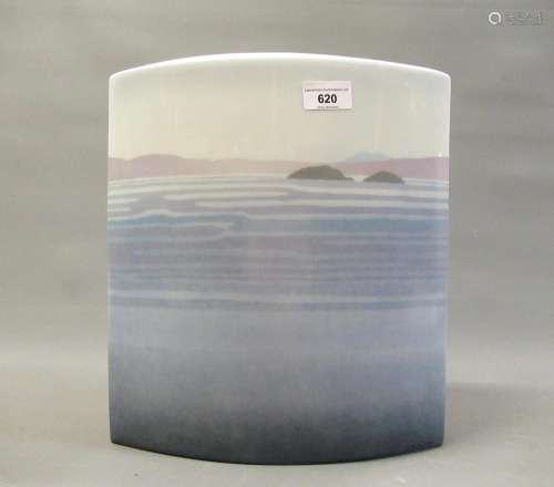 Large modern Rosenthal porcelain vase decorated with a lands...