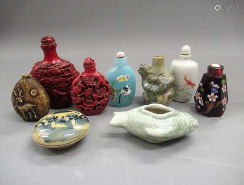 Collection of seven various 20th Century Chinese snuff bottl...