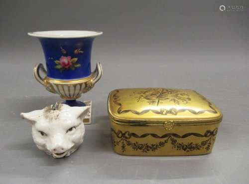 Unusual 19th Century porcelain miniature money box in the fo...