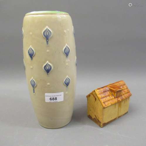 Royal Doulton stoneware oviform vase with stylised Art Nouve...
