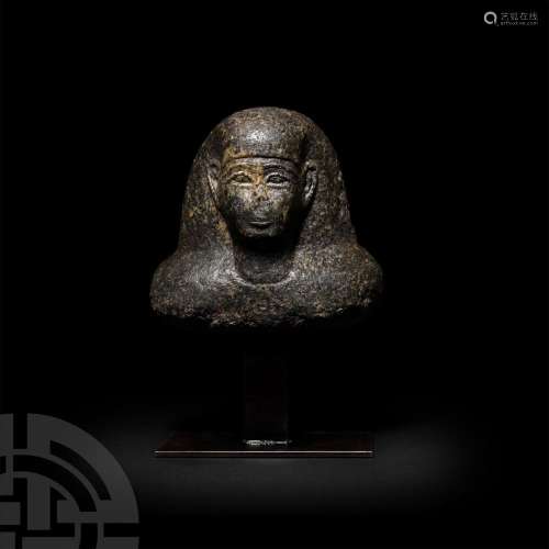 Egyptian Diorite Bust of a Dignitary