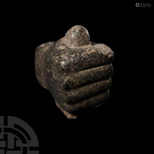Egyptian Colossal Basalt Statue Clenched Hand of a King