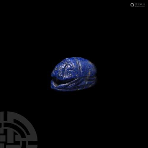 Graeco-Egyptian Lapis Lazuli Scarab Seal with Gryphon
