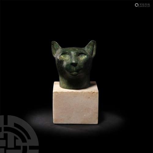 Egyptian Bronze Cat Head for the Goddess Bastet
