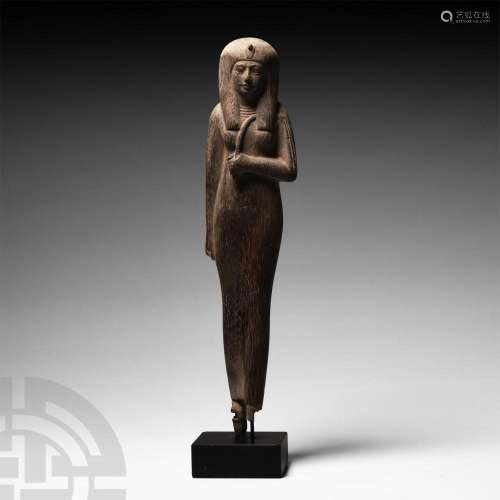 Egyptian Wooden Princess Figurine