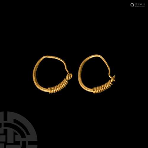 Graeco-Parthian Gold Earring pair
