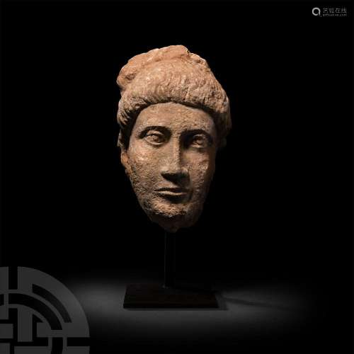 Roman Limestone Head of a Man