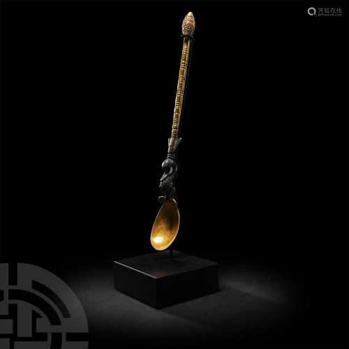 Roman Gold Liturgical Spoon with Silver Dolphin