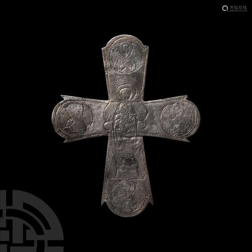 Byzantine Constantinople Silver Votive Cross