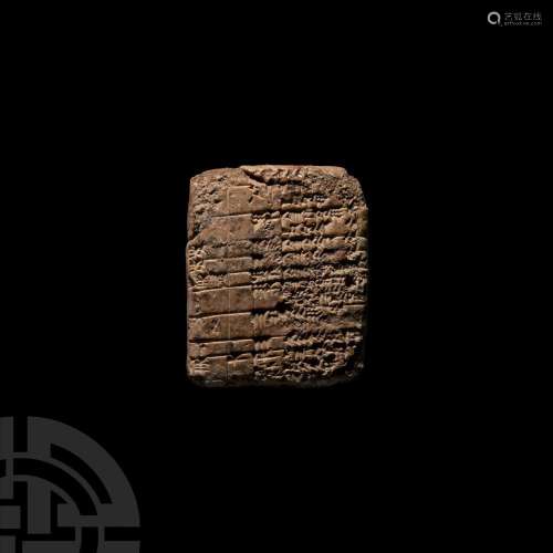 Akkadian Cuneiform Accounts Tablet