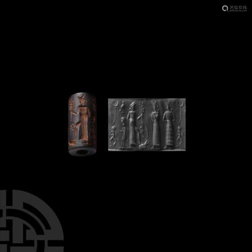 Old Babylonian Cylinder Seal with Deities