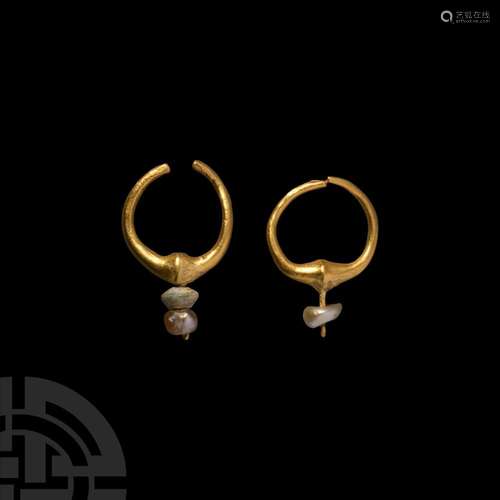 Gold Earring Pair