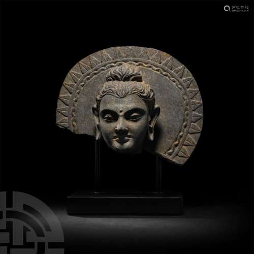 Gandharan Schist Head of Bodhisattva