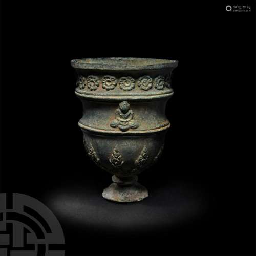 Gandharan Flaming Chalice with Seated Buddhas