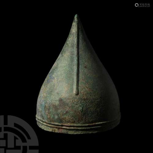Urartian Bronze Helmet with Incised Insignia