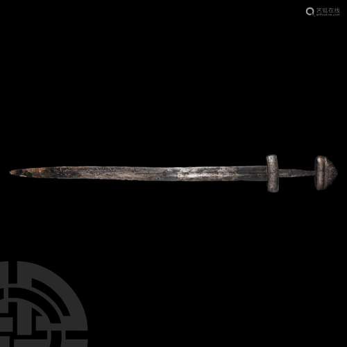 Viking Sword with Silver Inlaid Hilt