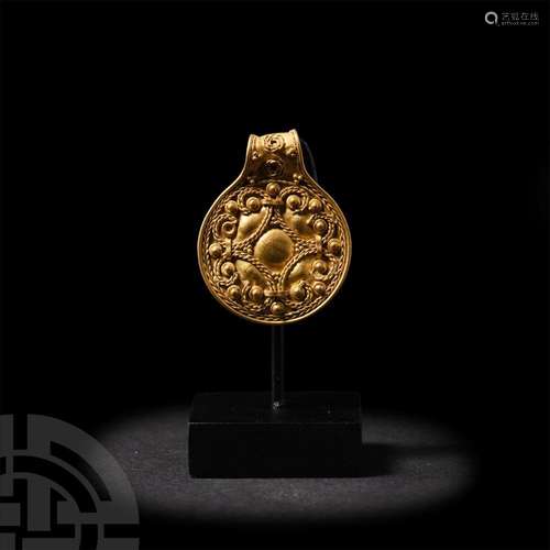 Viking Age Gold Filigree Disc Pendant