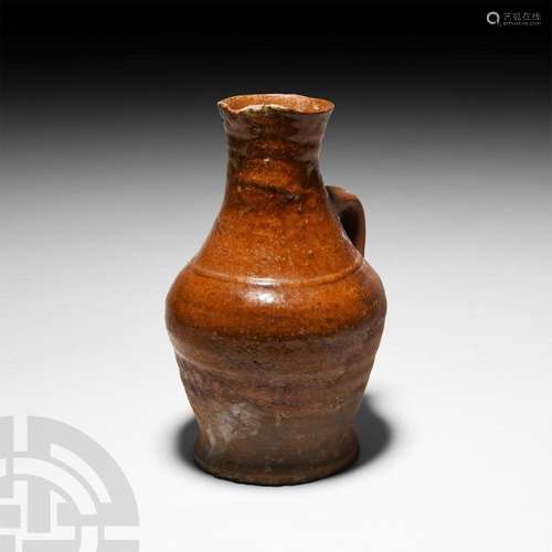 English Medieval Handled Flask