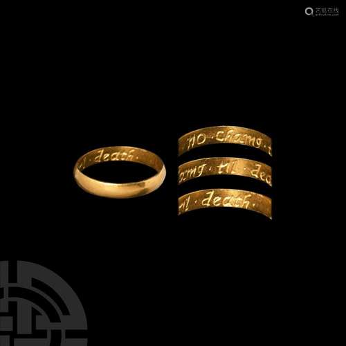 Gold 'No Change Til Death' Posy Ring