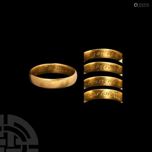 Gold 'God Above Increase Our Love' Posy Ring