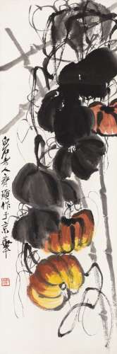 齐白石(1864-1957) 南瓜图 设色纸本 镜心