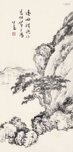 溥 儒(1896-1963) 秋山远岫 水墨纸本 立轴