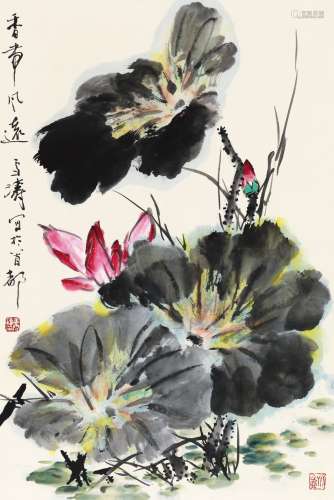 王雪涛(1903-1982) 香带风远 设色纸本 立轴