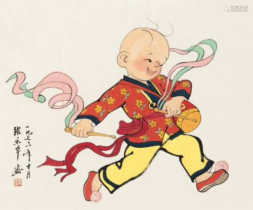 张乐平(1910-1992) 三毛 设色纸本 镜心 1976年作