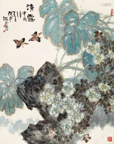 王炳龙(1940-1999) 清露 设色纸本 镜心 1994年作