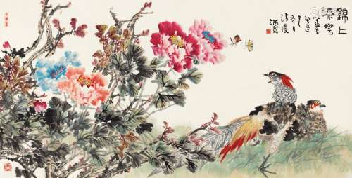 王炳龙(1940-1999) 锦上添花 设色纸本 镜心 1993年作